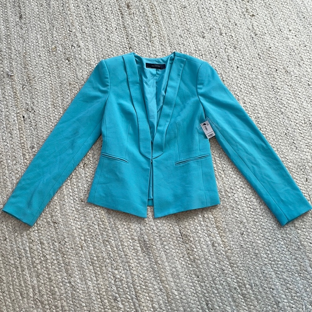 NWT The Limited blazer shall collar turquoise size XS
